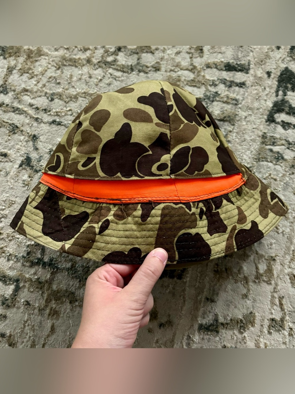 Vintage DUXBAK Thinsulate 3M Reversible Camo/Orange Hunting Bucket Hat MEDIUM